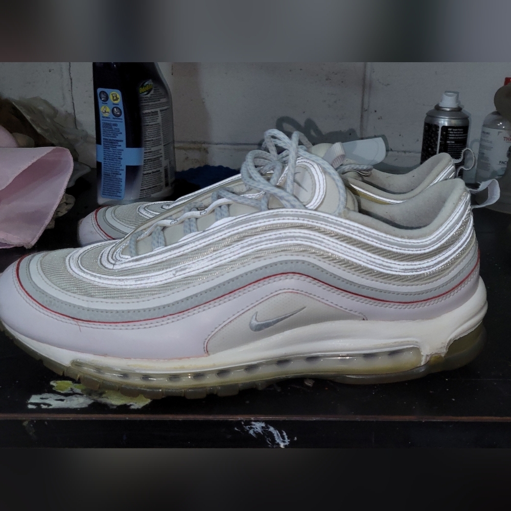 Nike Air Max 97 White Sneakers (DIY Flare)